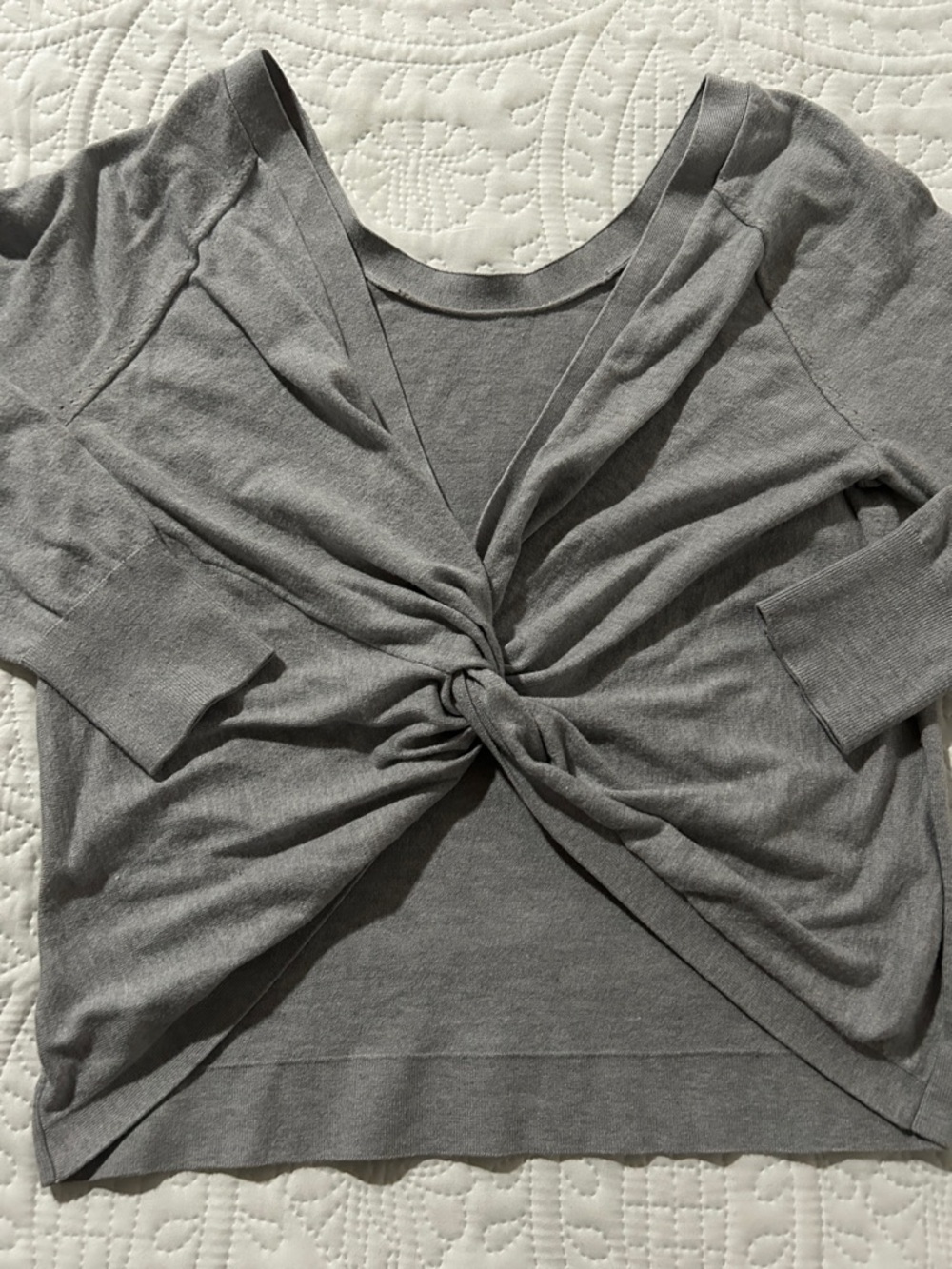 Victoria’s Secret Gray Women's Scoop Neck Open/ Twist back Sweater Sz: M - Picture 6 of 6
